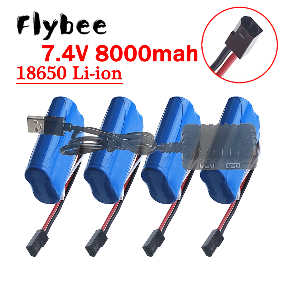 Rc Hobby Hub - (5500 Plug) 18650 7.4V 8000Mah Batterij,