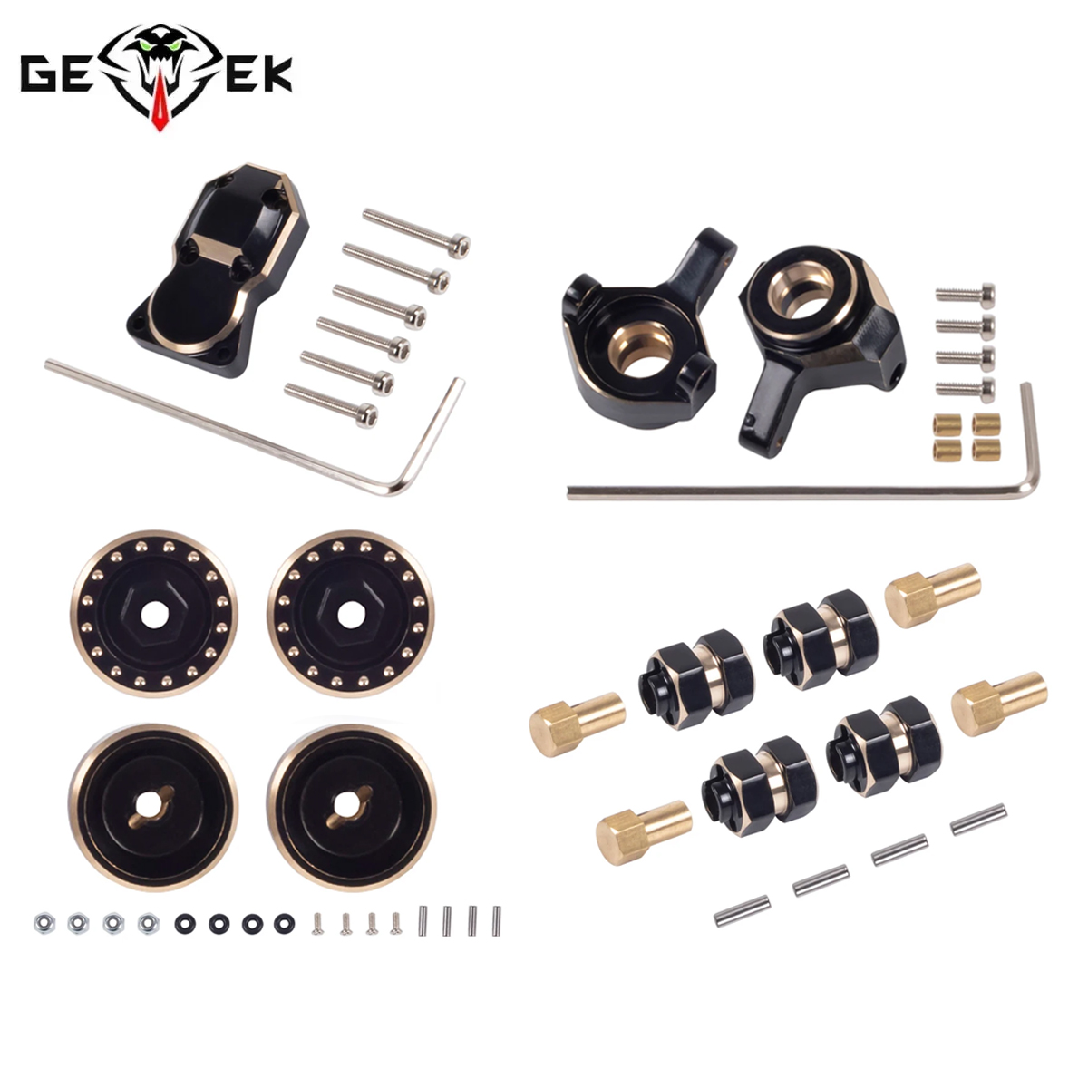 Rc Hobby Crawler - Messing contragewicht stuurknokkels wielzeskant voor 1/24