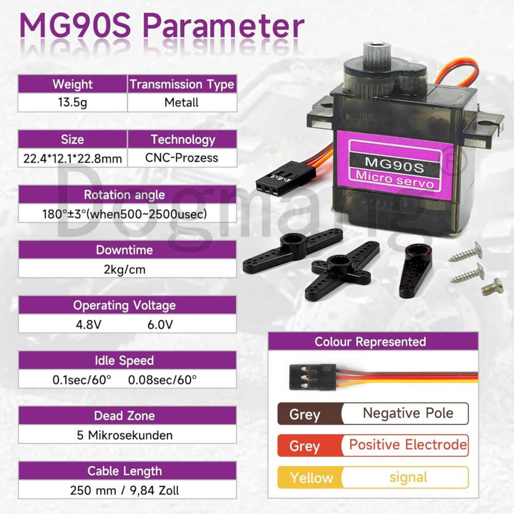 MG90S Servo 1/2/4/10/20/50 Stu - Servo Metal Gear recensie en prijs