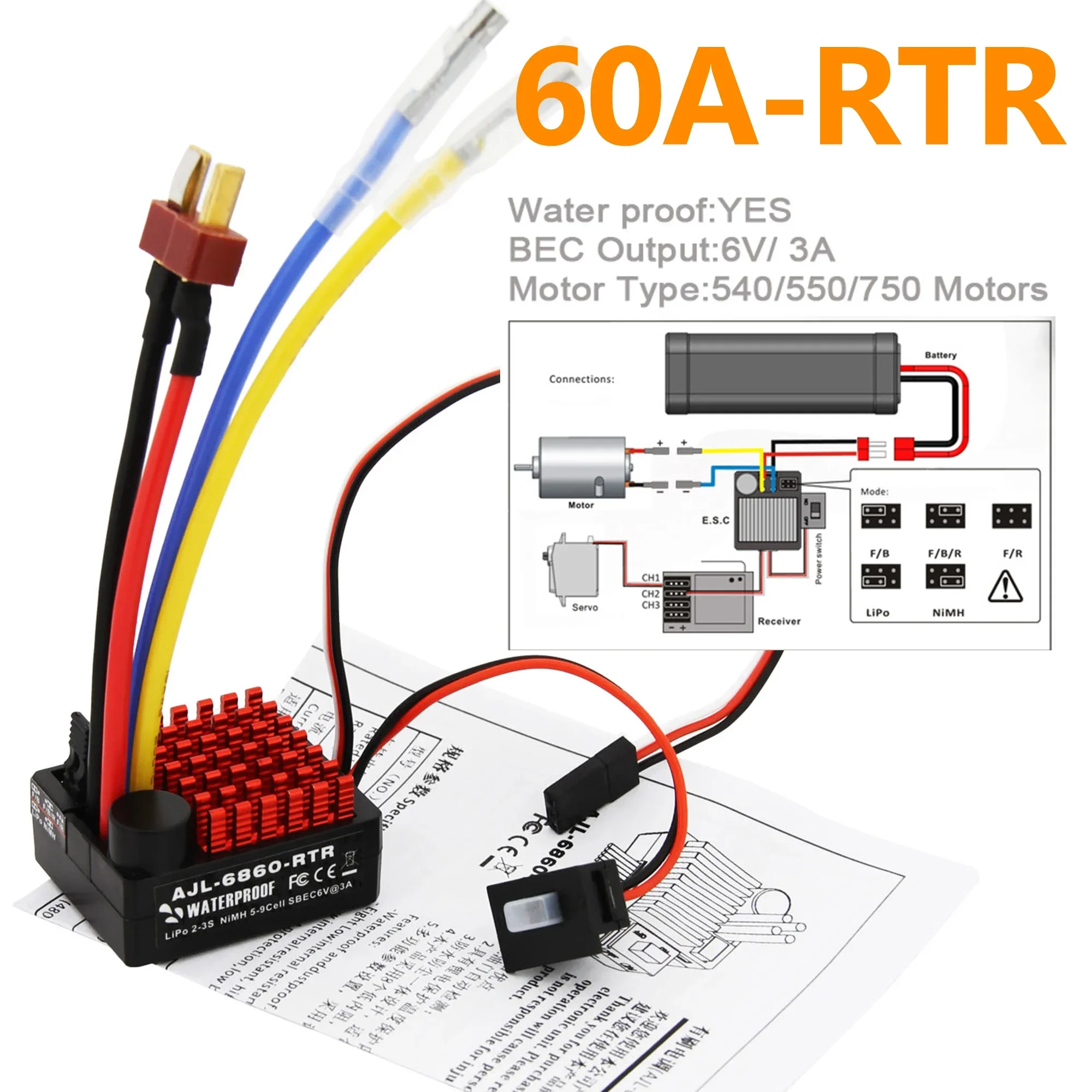 60A Waterdicht Geborsteld ESC  - Esc Waterproof 60A recensie en prijs