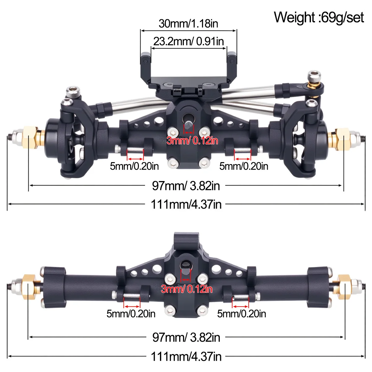 Plastic SCX24 Voor- en Achtera - Rc Hobby Crawler recensie en prijs